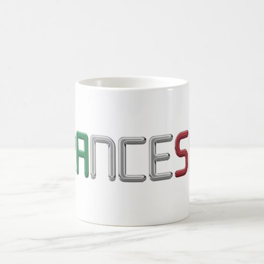 Name Francesco Italienische Flaggenfarben Typograf Kaffeetasse (Mittel)