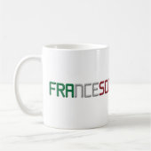 Name Francesco Italienische Flaggenfarben Typograf Kaffeetasse (Links)