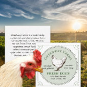 Name Fresh Eggs Business Card mit Hen Quadratische Visitenkarte