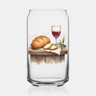 Name, Frohe Weihnachten, Brot & Rotwein Dosenglas