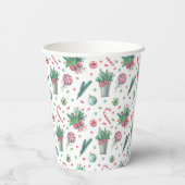 Name, Frohe Weihnachten Ferns Ornaments Candy 8oz Pappbecher (Rückseite)