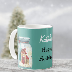 Name, Frohe Weihnachten Magische Candy House 11oz Kaffeetasse