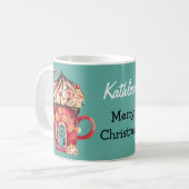 Name, Frohe Weihnachten Magische Candy House 11oz Kaffeetasse (Vorderseite Links)