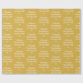 Name Frohe Weihnachts-Liebe von Santa Gold Geschenkpapier (Flach)