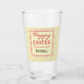 Name, Frühjahrsmuster glückliches Osterpint Glas (Vorderseite)