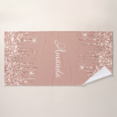 Name Funkelnd Glitzer Tropfen Rosa Rose Gold Paste Badehandtuch (Badehandtuch)