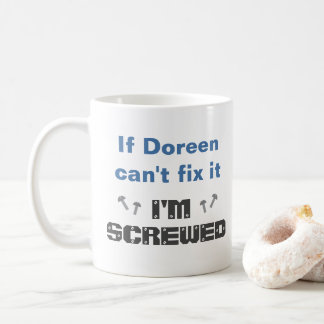 Name Funny Fix It Screening Tasse: Blue Gray Kaffeetasse