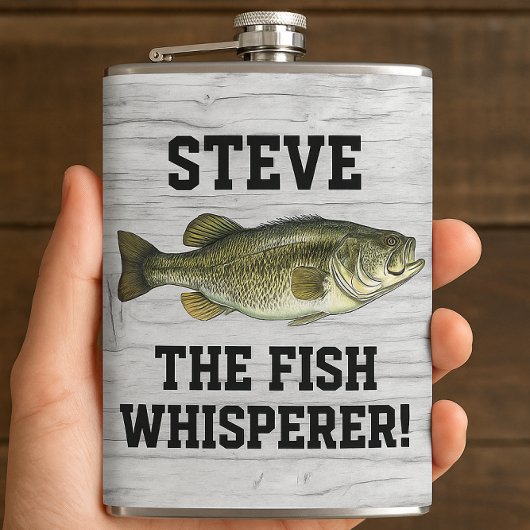 Name Funny Name Fishing Legend Largemouth Bass Spo Flachmann