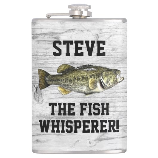 Name Funny Name Fishing Legend Largemouth Bass Spo Flachmann (Vorderseite)