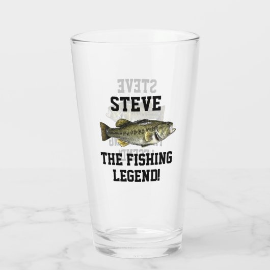 Name Funny Name Fishing Legend Largemouth Bass Spo Glas (Rückseite)