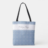 Name für Abstraktes blaues Muster Tasche (Rückseite)