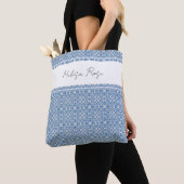 Name für Abstraktes blaues Muster Tasche (Von Nahem)