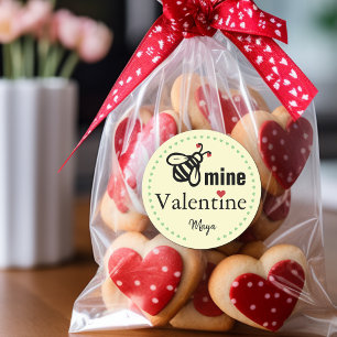 Name für Bee Mine Valentinsgeschenk Runder Aufkleber