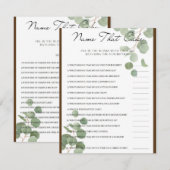 Name für das Brautparty des Kuchens Begleitkarte (Vorne/Hinten)