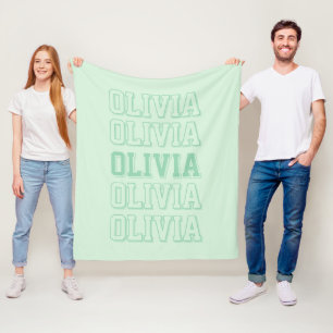 Name für das grüne Monogramm mit benutzerdefiniert Fleecedecke