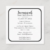 Name für den Abschluss eines Klassenjahres | Fotok Telefonnummerkarte (Rückseite)