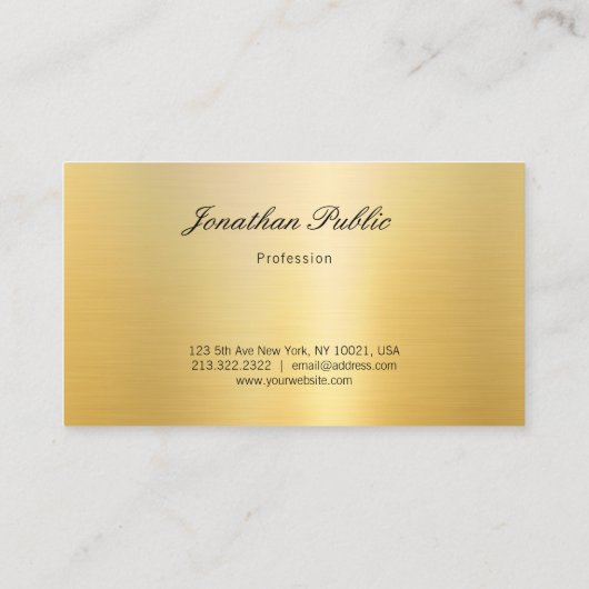 Name für die Handschrift Elegante Imitate Goldvorl Visitenkarte (Rückseite)