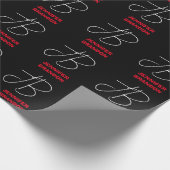 Name für die Schwarz-weiße rote Handschrift Geschenkpapier (Ecke)