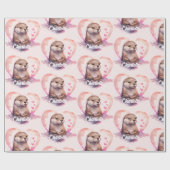 Name für eine andere Farbe des Herzens hinzufügen Geschenkpapier (Flach)