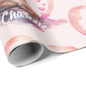 Name für eine andere Farbe des Herzens hinzufügen Geschenkpapier (Rolleneckpunkt)