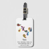 Name für farbiges Papier gequillt Paisleys Reisen Gepäckanhänger (Vorderseite Vertikal)