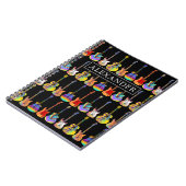 Name für Funky Colorful Gitarrenmuster Notizblock (Linke Seite)