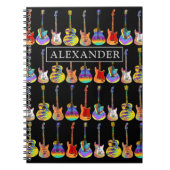Name für Funky Colorful Gitarrenmuster Notizblock (Vorderseite)
