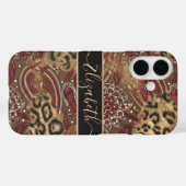 Name für Leopard und Paisley Print Case-Mate iPhone Hülle (Rückseite (Horizontal))