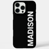 Name für moderne Schwarz-Weiß-Monogramm Case-Mate iPhone Hülle (Rückseite)