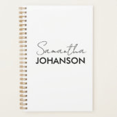 Name für Monogram-Skripte Modern Minimalistisch Planer (Vorderseite)