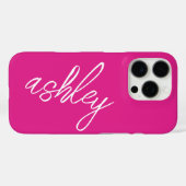 Name für Monogramm Hot Pink Modern Case-Mate iPhone Hülle (Rückseite (Horizontal))