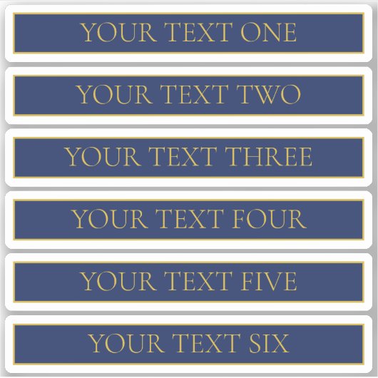 Name für Navy & Gold-Name oder Unternehmen Aufkleber (Vorderseite)