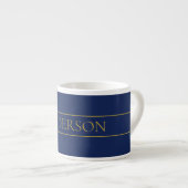 Name für Navy & Gold-Name oder Unternehmen Espressotasse (Vorderseite Rechts)