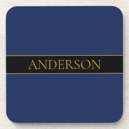 Name für Navy & Gold-Name oder Unternehmen Getränkeuntersetzer