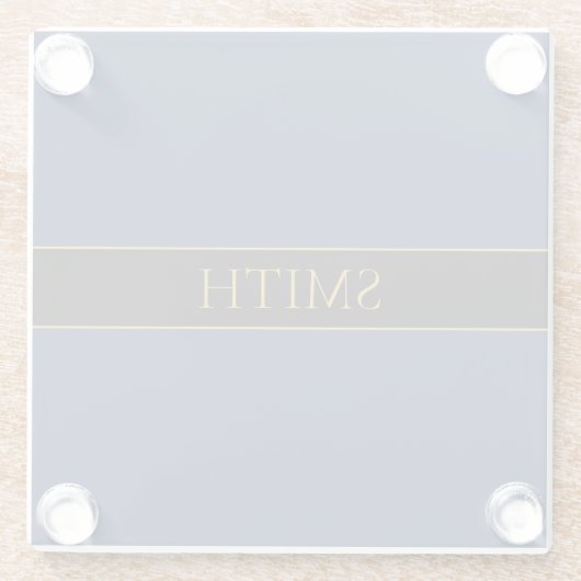 Name für Navy & Gold-Name oder Unternehmen Glasuntersetzer (Rückseite)