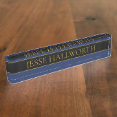 Name für Navy & Gold-Name oder Unternehmen Namensplakette (Seite)