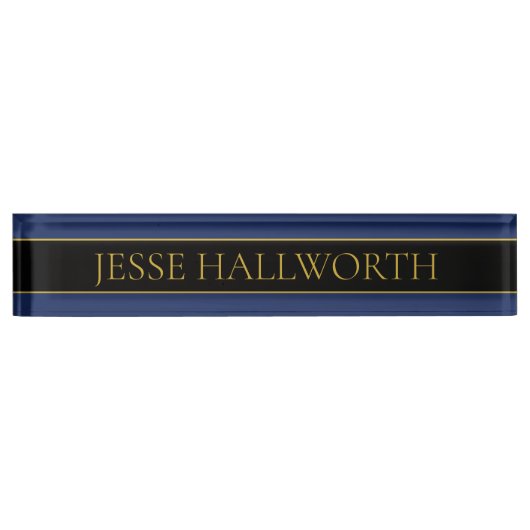 Name für Navy & Gold-Name oder Unternehmen Namensplakette (Vorderseite)