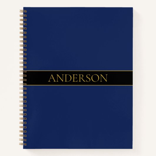 Name für Navy & Gold-Name oder Unternehmen Notizblock (Vorderseite)