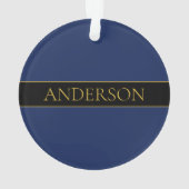Name für Navy & Gold-Name oder Unternehmen Ornament (Rückseite)
