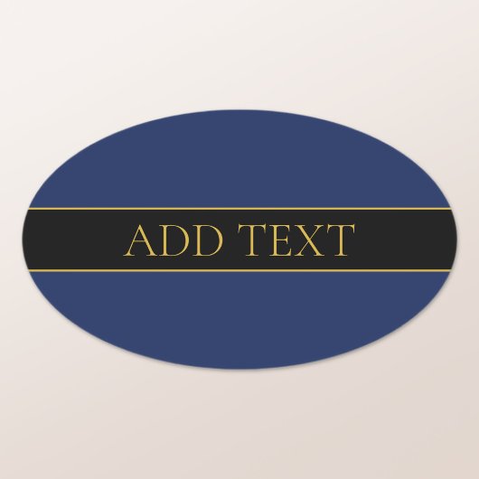 Name für Navy & Gold-Name oder Unternehmen Ovaler Aufkleber