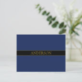 Name für Navy & Gold-Name oder Unternehmen Postkarte (Stehend Vorderseite)