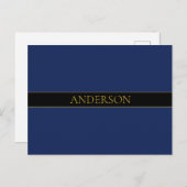 Name für Navy & Gold-Name oder Unternehmen Postkarte (Vorne/Hinten)