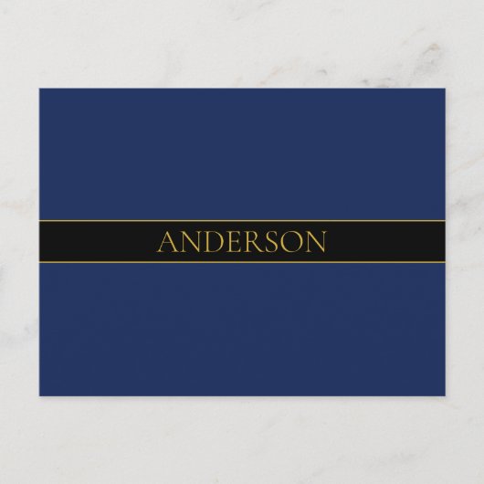 Name für Navy & Gold-Name oder Unternehmen Postkarte (Vorderseite)