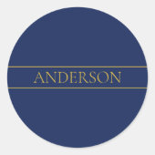 Name für Navy & Gold-Name oder Unternehmen Runder Aufkleber (Vorderseite)