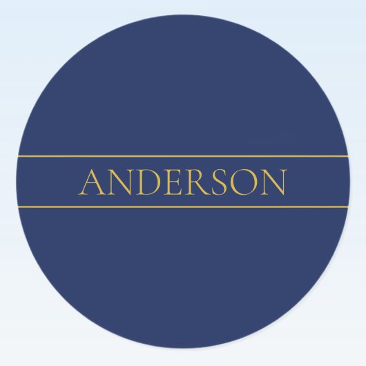 Name für Navy & Gold-Name oder Unternehmen Runder Aufkleber
