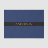 Name für Navy & Gold-Name oder Unternehmen Seidenpapier (Vorderseite)