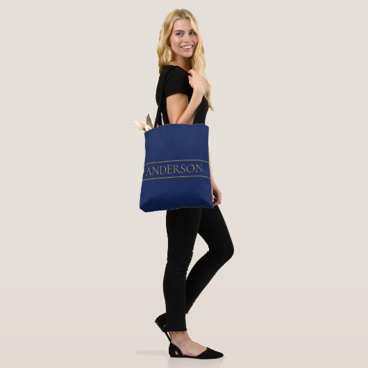 Name für Navy & Gold-Name oder Unternehmen Tasche (Am Model)