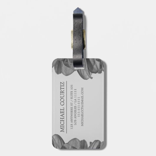 Name für Reiseschrift Stilvoll anpassen Monogramm Gepäckanhänger (Rückseite vertikal)