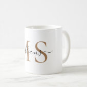 Name für Schwarz/Gold Monogramm Kaffeetasse (VorderseiteRechts)