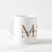 Name für Schwarz/Gold Monogramm Kaffeetasse (Vorderseite Links)